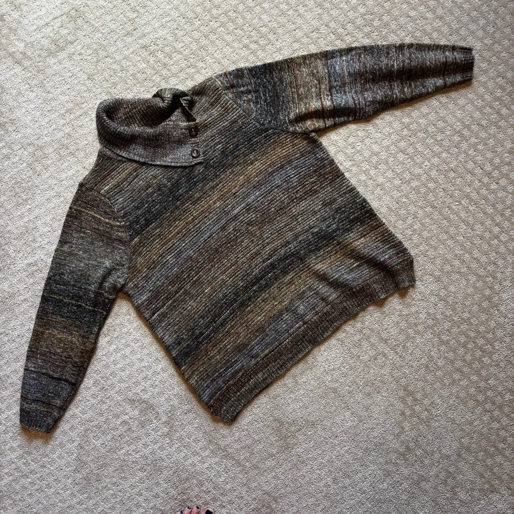 CJ Banks Neutral Multicolor Cowl Neck Sweater size 1x - Picture 3 of 11